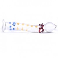 Glass Dildo Colorful Textured